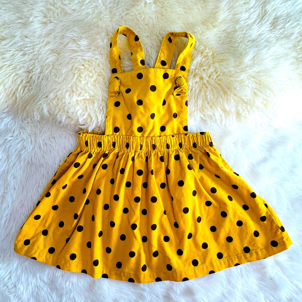 Toddler Dress 2T Yellow Pulka dots print